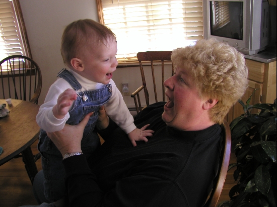 Happy baby with happy Grandma